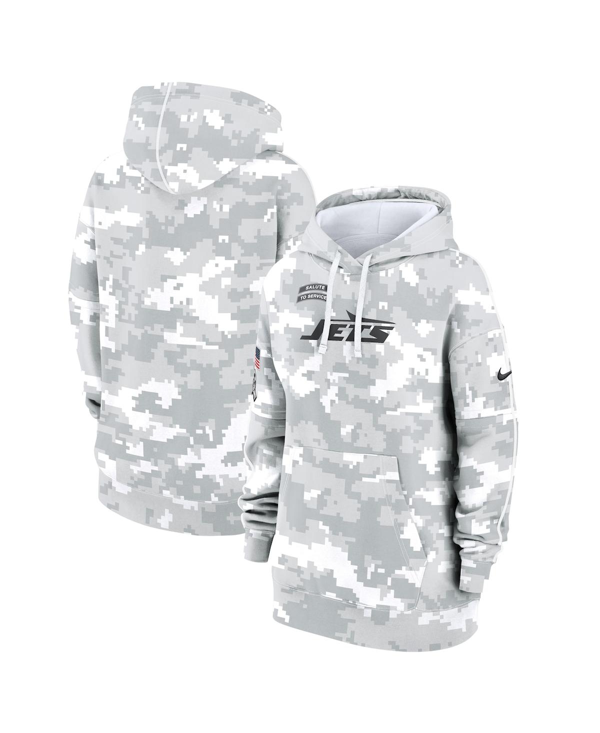 Nike Women's Arctic Camo New York Jets 2024 Salute To Service Club Fleece Oversized Pullover Hoodie In Arctic Camo