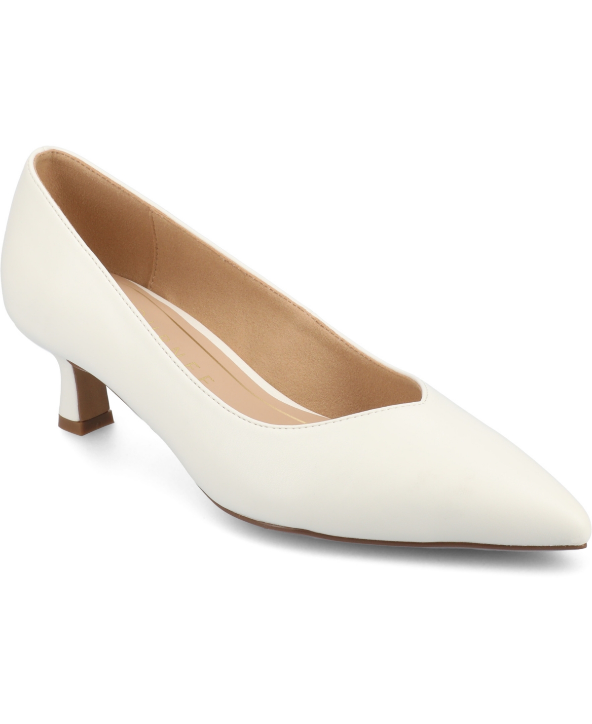 Journee Collection Celica Pointed Toe Pump In White