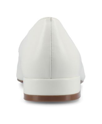 Journee Womens Carmin Medium and Wide Width Slip On Low Block Heel Pointed Toe Dress Flats