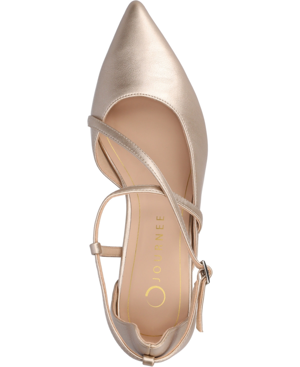 Shop Journee Collection Women's Galvinn Crisscross Pointed Toe Pumps In Champagne