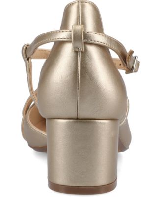 Women's Galvinn Strappy Pointed Toe Block Heel Pumps