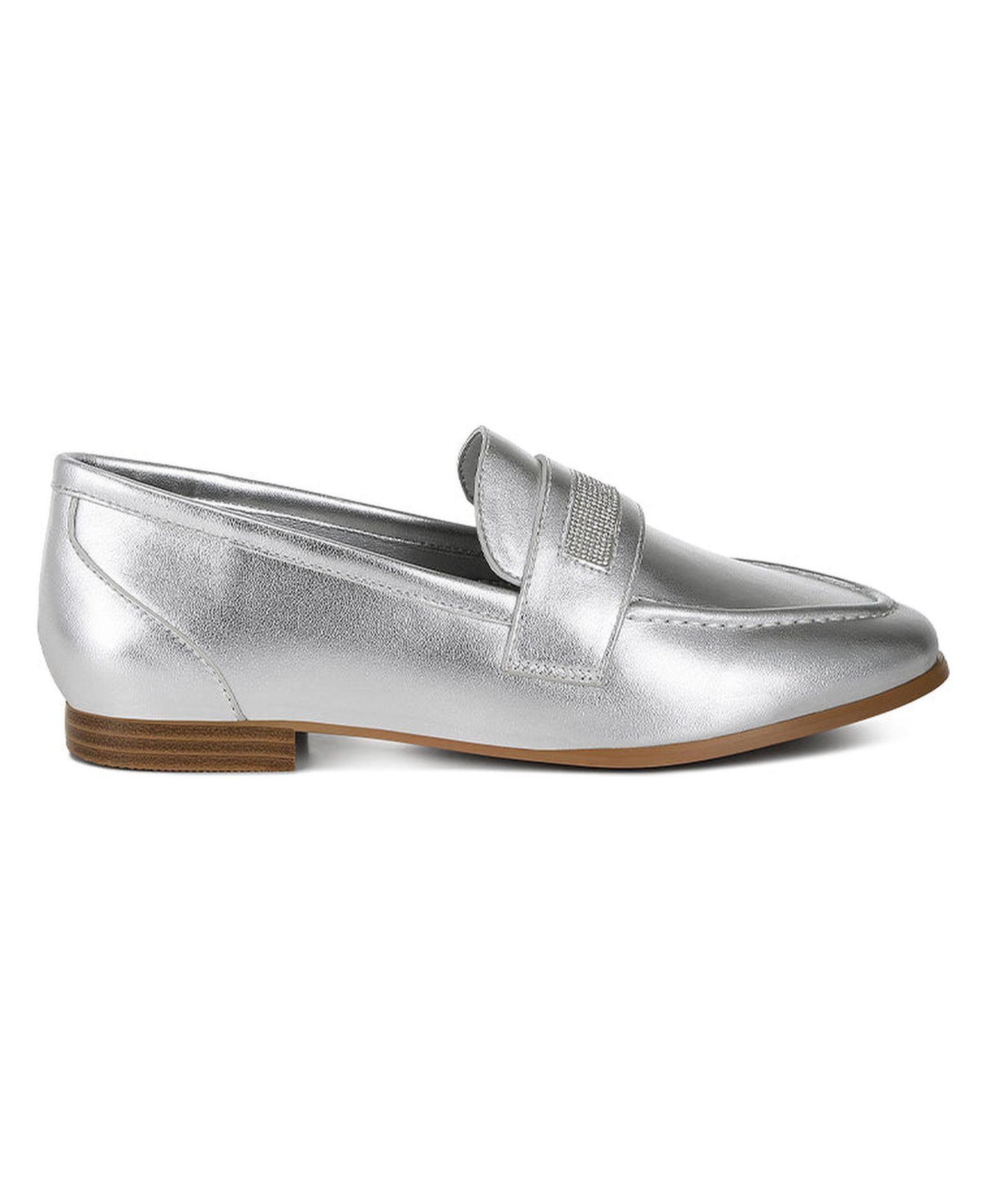 Женские туфли Rag & Co Eden Ode Rhinestone Strap Metallic, цвет: Серебряный металлик — фото 1