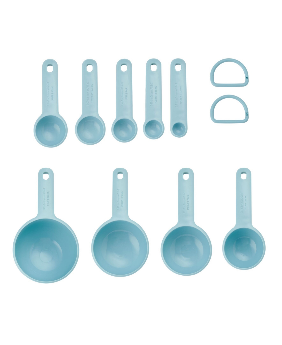 Shop Kitchenaid Universal 9-piece Measuring Cups And Spoons In Mineral Water