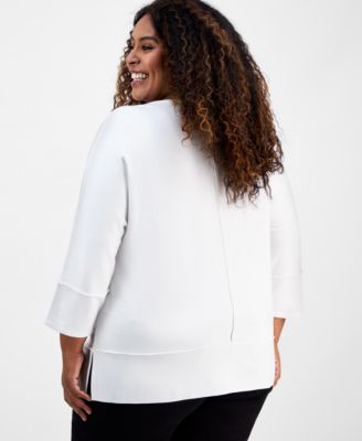Plus Size Dolman-Sleeve Tunic Top