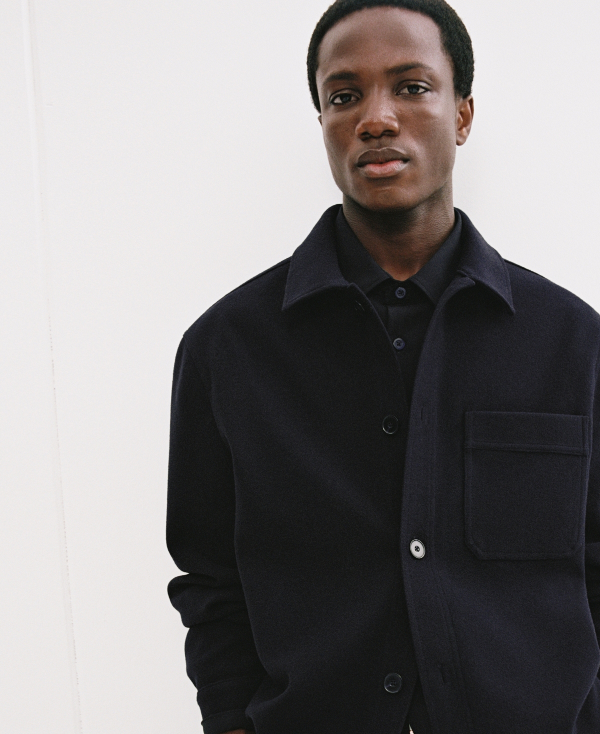 Mango Regular Fit Fleece Overshirt In Dark Navy