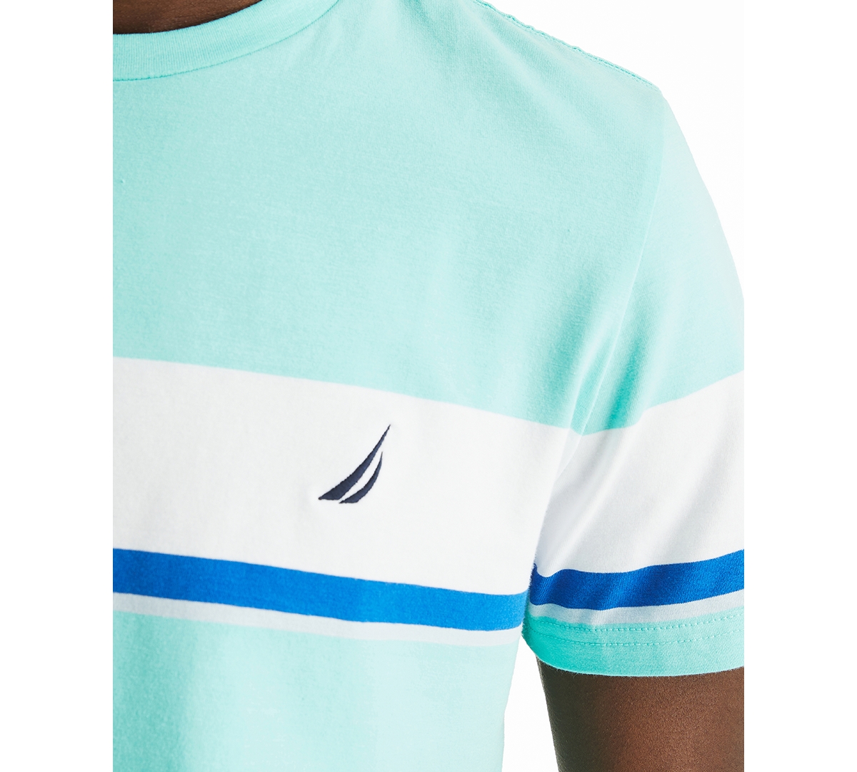NAUTICA MEN'S STRIPED COTTON-BLEND CLASSIC-FIT T-SHIRT 