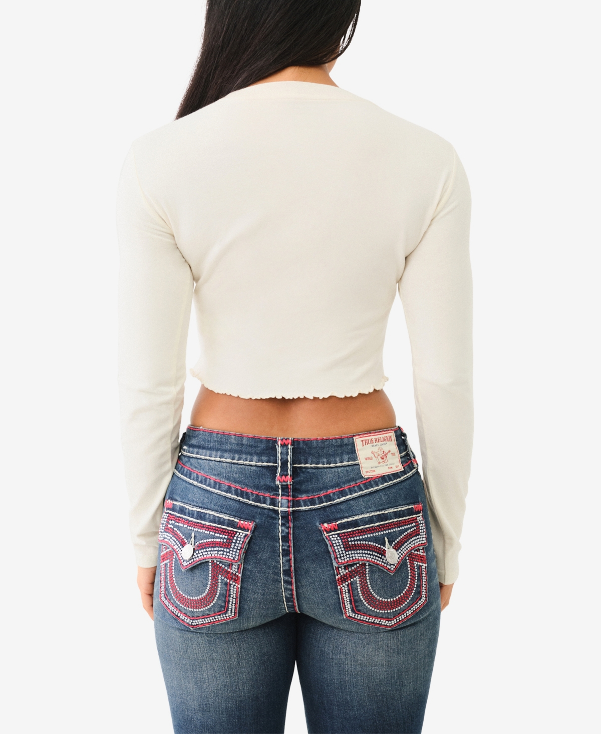TRUE RELIGION WOMEN'S DISTRESSED WING BABY T-SHIRT 
