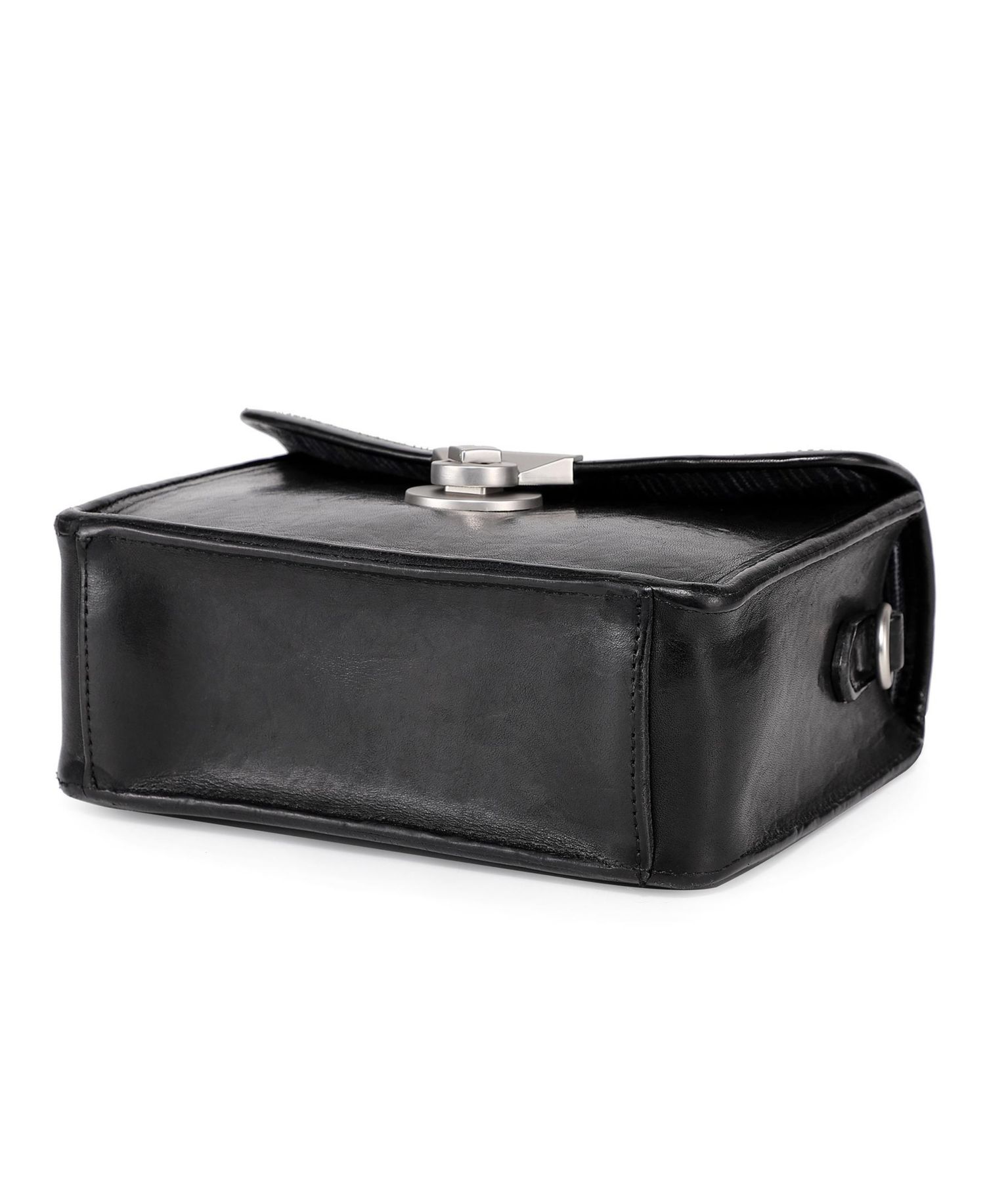 Laurel Mini Leather Convertible Pushlock Crossbody Bag