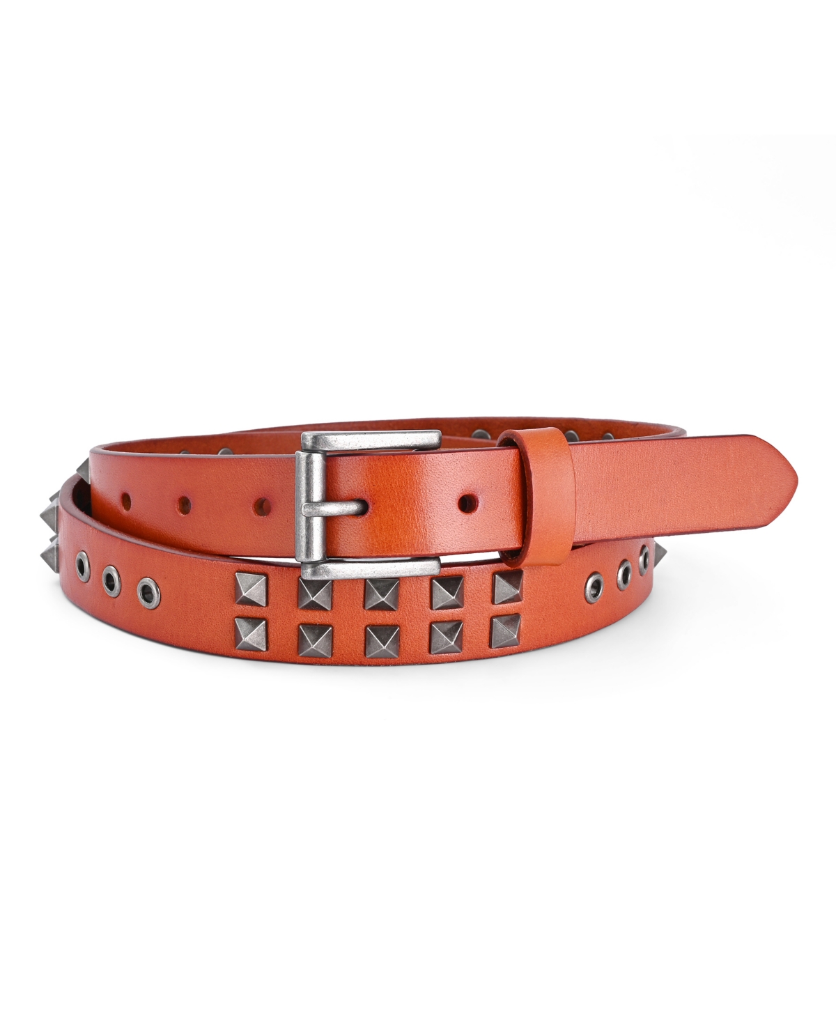 Women's Stud Leather Belt - Camel