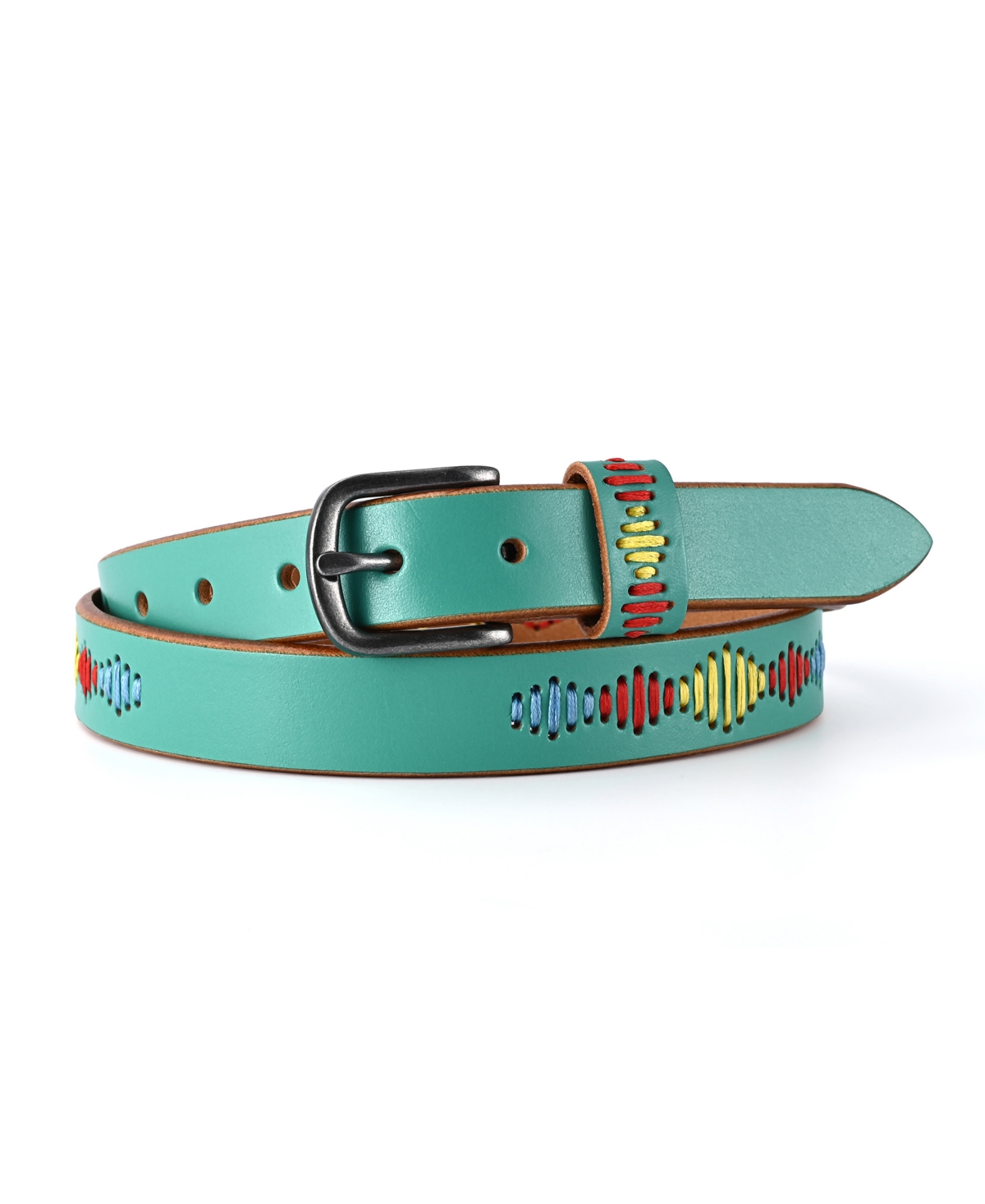 Women's Boho Spirit Leather Belt - White