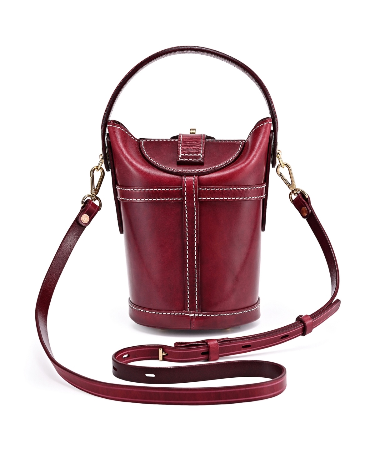 Old Trend Begonia Vintage Bucket Crossbody Bag In Maroon