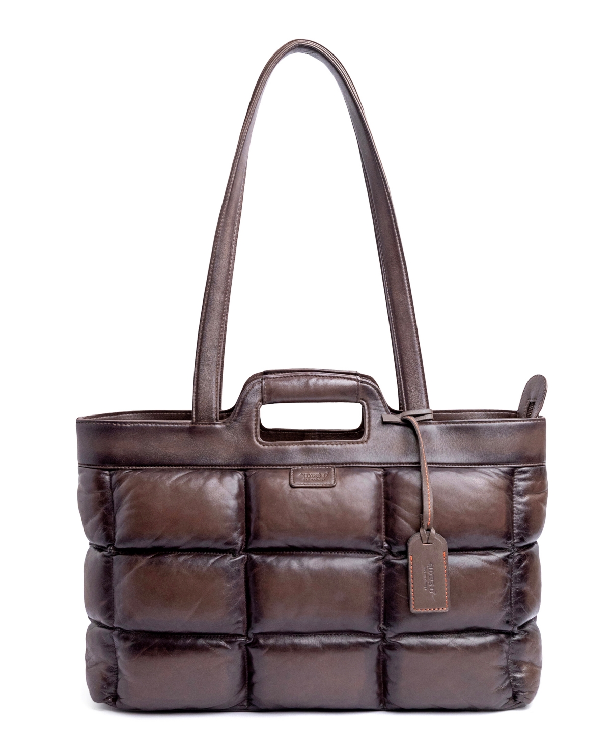 Old Trend Puff Clover Leather Tote Bag In Stone