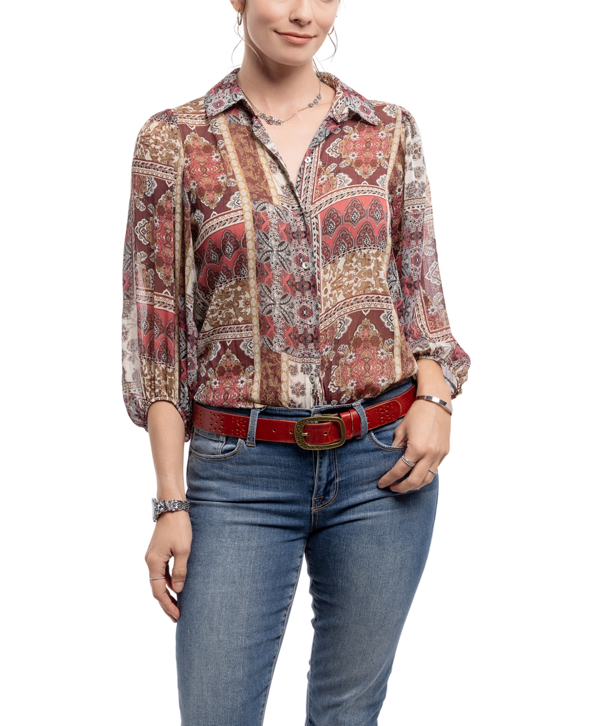 OLD TREND WOMEN'S BLOOMING CROCUS LEATHER BELT