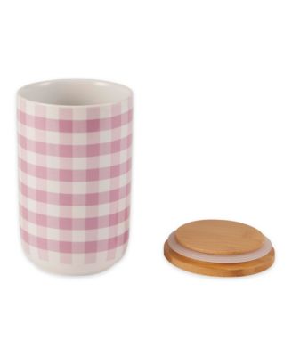 Ceramic Pet Treat Canister Petite Check