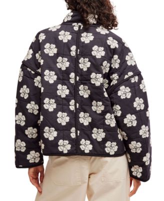 Free People Women's Chloe Cotton Floral Quilted Jacket - Macy's
