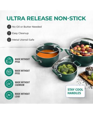 6-Piece Nonstick Nesting Stock Pots Set