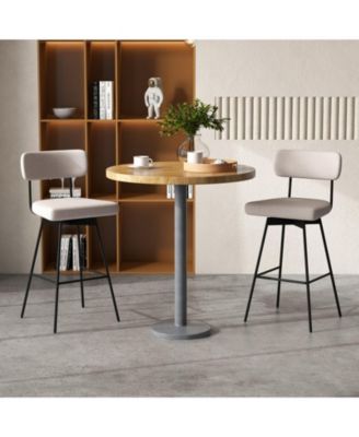 25 Inch Counter Height Upholstered Swivel Bar Stool Set of 2