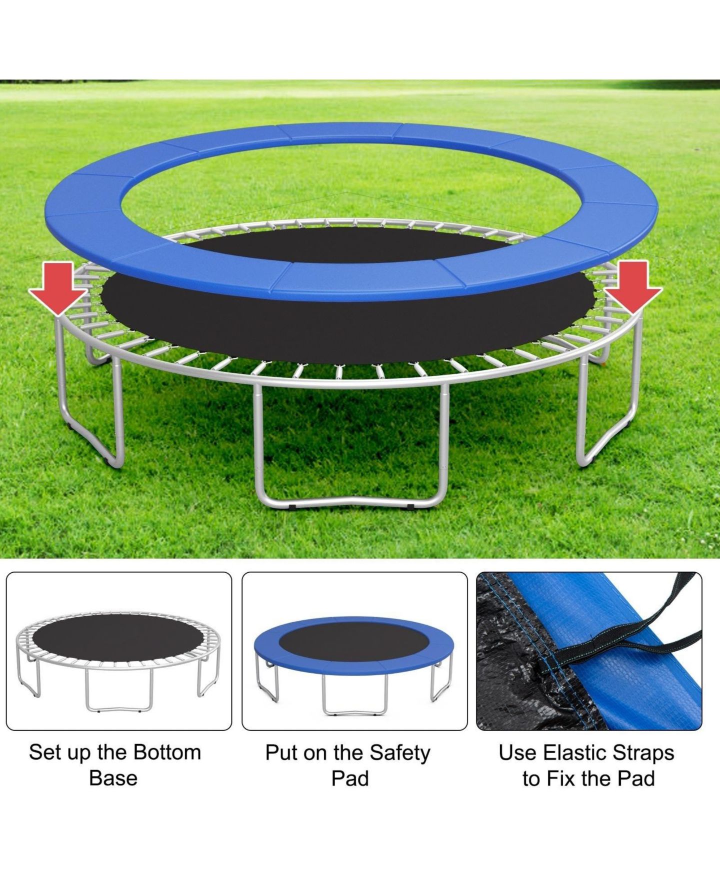 Детская игрушка GOUUN 16 Feet Waterproof and Tear-Resistant Universal Trampoline Safety Pad Spring Cover — фото 8