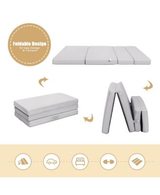 4 Inch Folding Sofa Bed Foam Mattress with Handles-Twin XL
