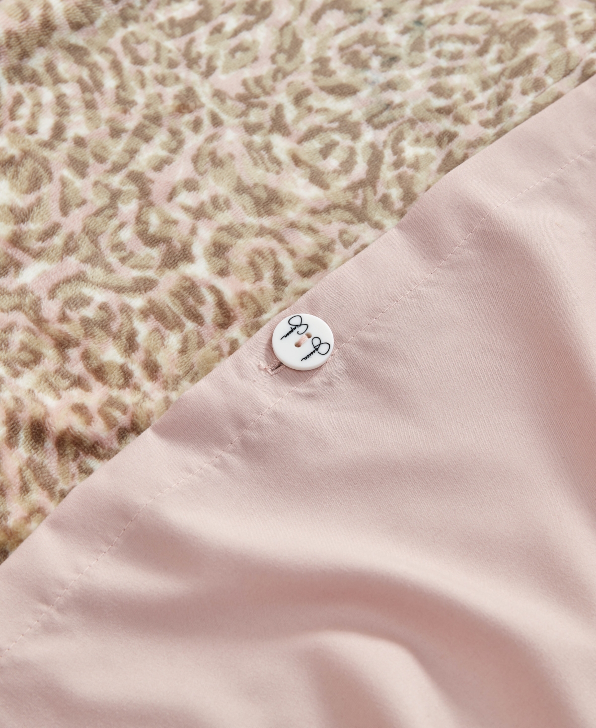 Jessica Simpson Plush Leopard 2-pc. Duvet Cover Set, Twin/twin Xl In Blush Pink