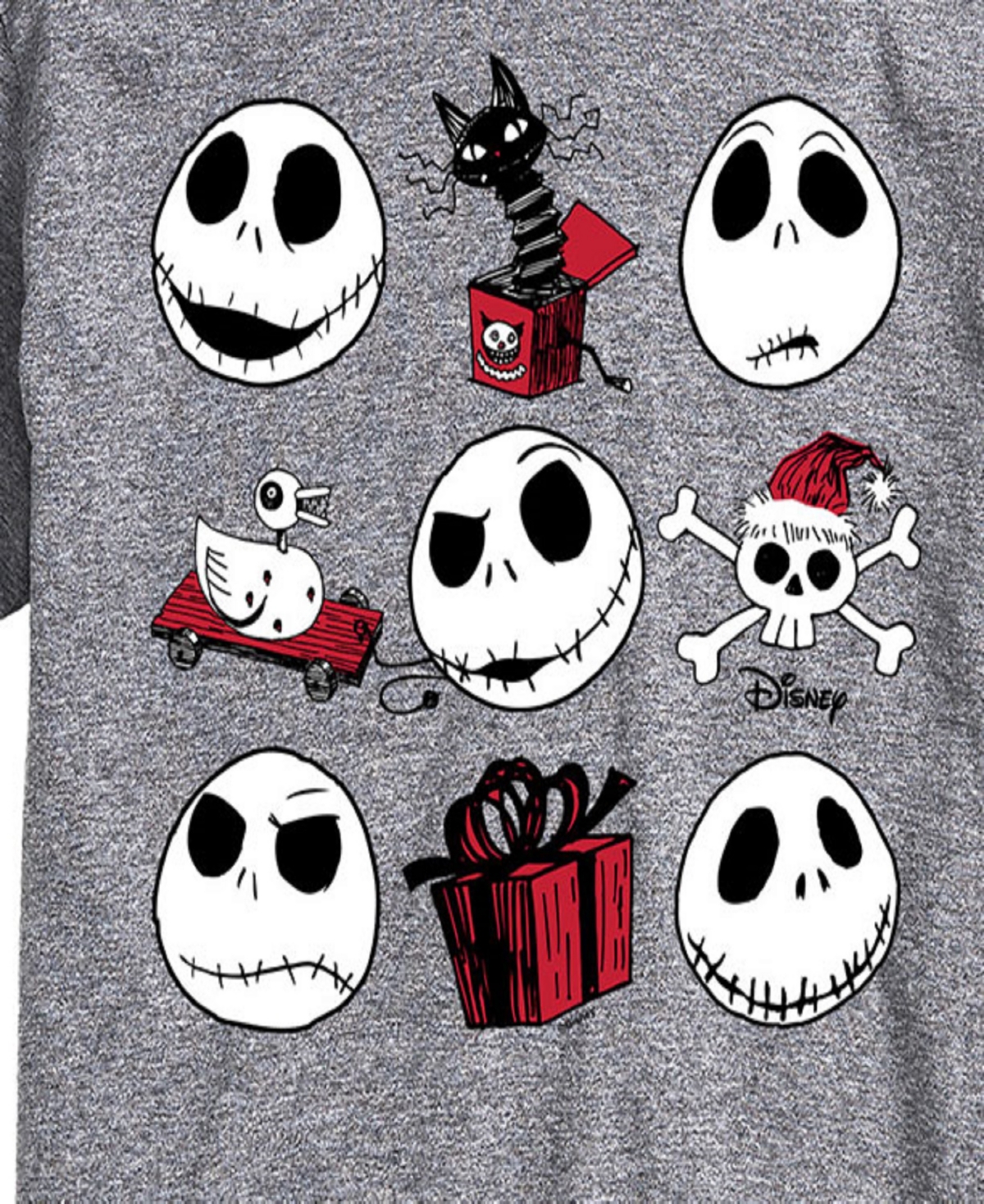Airwaves Men's Nightmare Before Christmas Faces Short Sleeve Tee In Gray