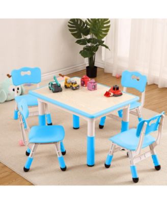 5-Pc HDPE Adjustable Graffiti Desktop Kids Activity Table Set