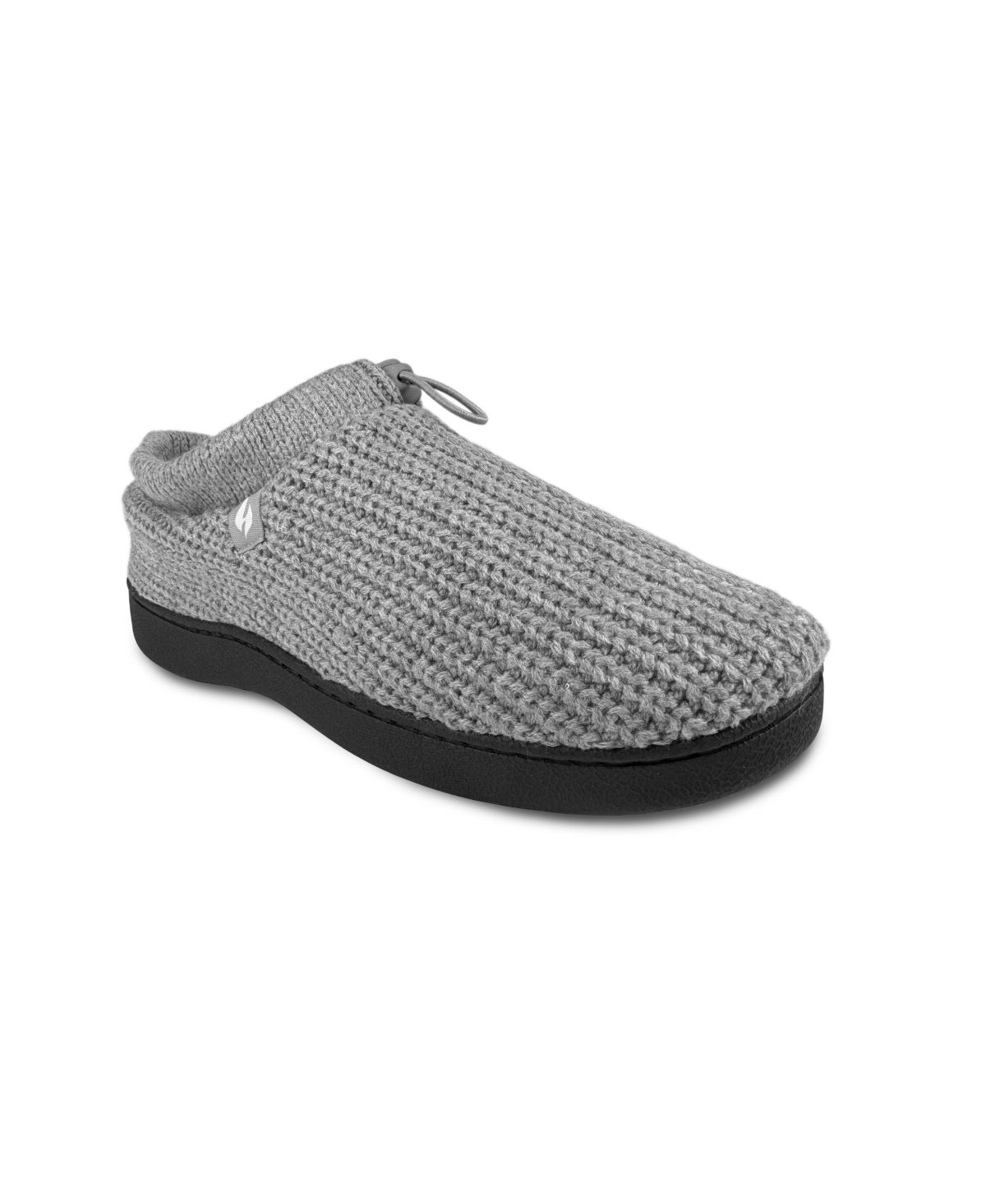 Heat Holders Men's Noah Rib Knit Drawstring Slippers In Gray