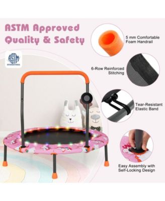 36 Inch Mini Trampoline with Colorful LED Lights and Bluetooth Speaker