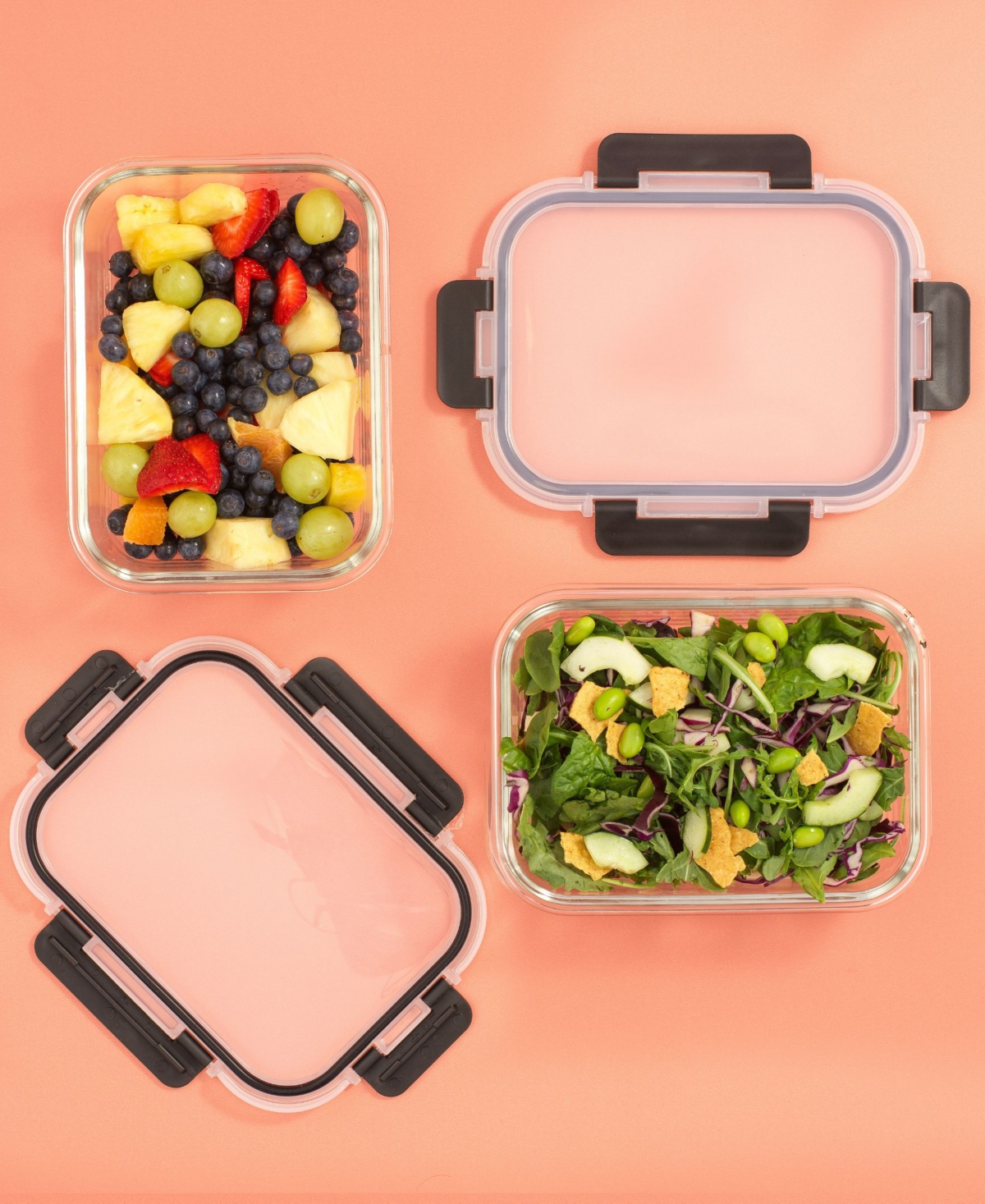 JOYJOLT 2-SECTIONAL SET OF 5 FOOD PREP STORAGE CONTAINERS 
