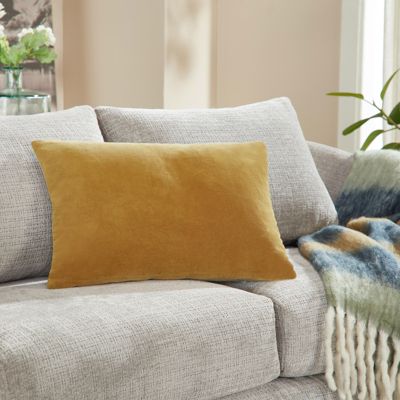 Stella Plush Velvet Lumbar Throw Pillow Covers, 14"x 20", Set of 2