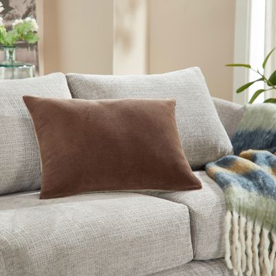 Stella Plush Velvet Lumbar Throw Pillow Covers, 14"x 20", Set of 2