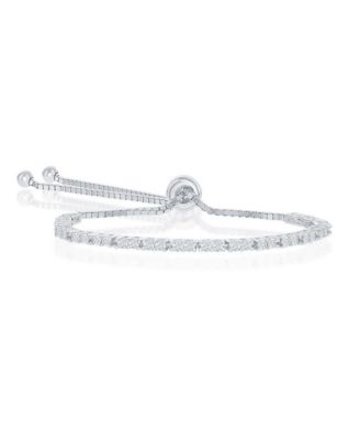 Sterling Silver Birthstone CZ Adjustable Bolo Bracelets Sterling Silver Birthstone CZ Adjustable Bolo Bracelets