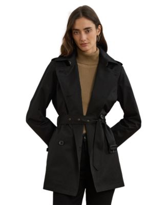 Women's Short Double-Breasted Belted Trench Coat
