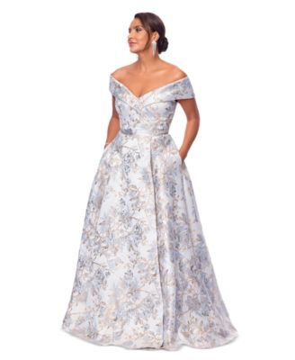 Women's Sweetheart-Neck Metallic-Jacquard Ball Gown
