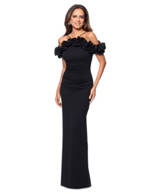 Women's Halter-Strap Ruffled Gown