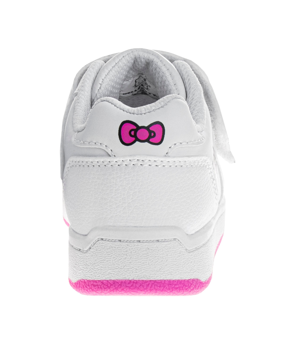Hello Kitty Toddler And Little Girls Hook And Loop Casual Sneakers In White,pink