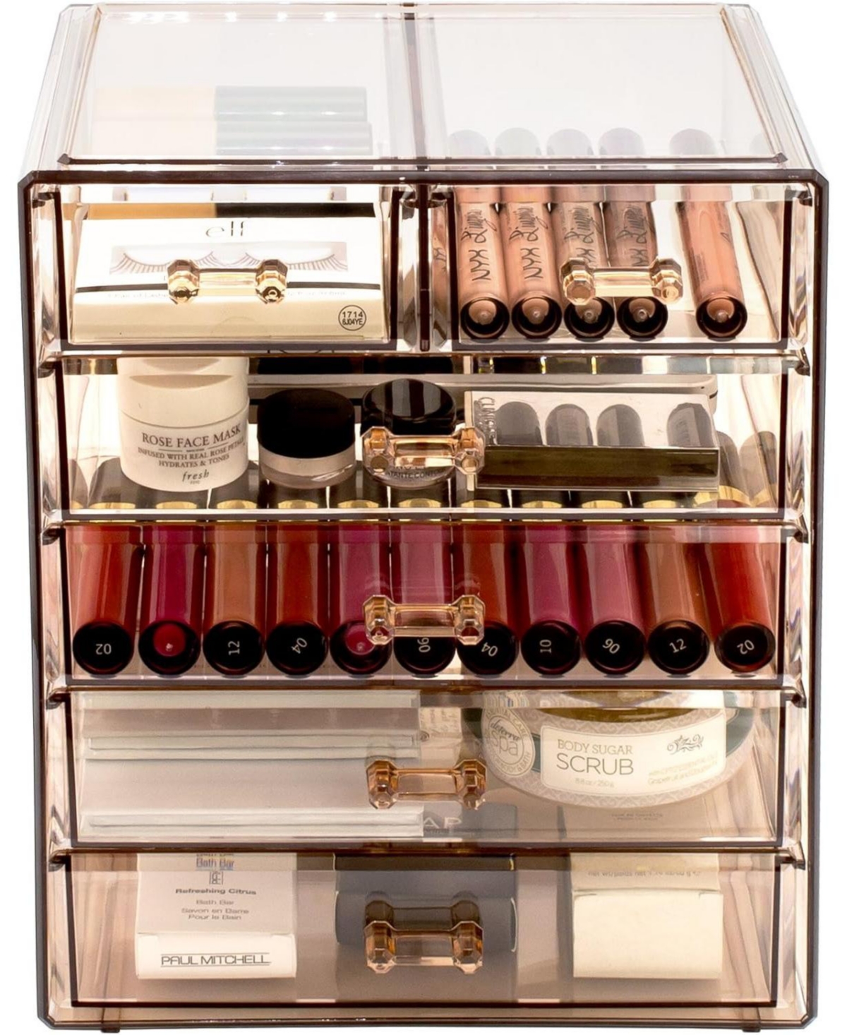 Sorbus 6 Drawer Acrylic Makeup Organizer Case for Cosmetics, Makeup and jewelry - Drawers with Diamond Detail