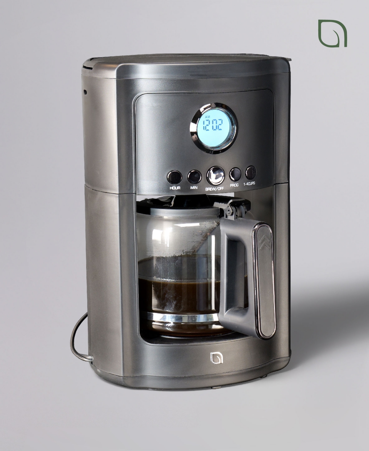 Willow Kitchen 12 Cup Coffee Maker – Programmable Brewing Options With Timer, Beautiful Design, Glass Pot In Black