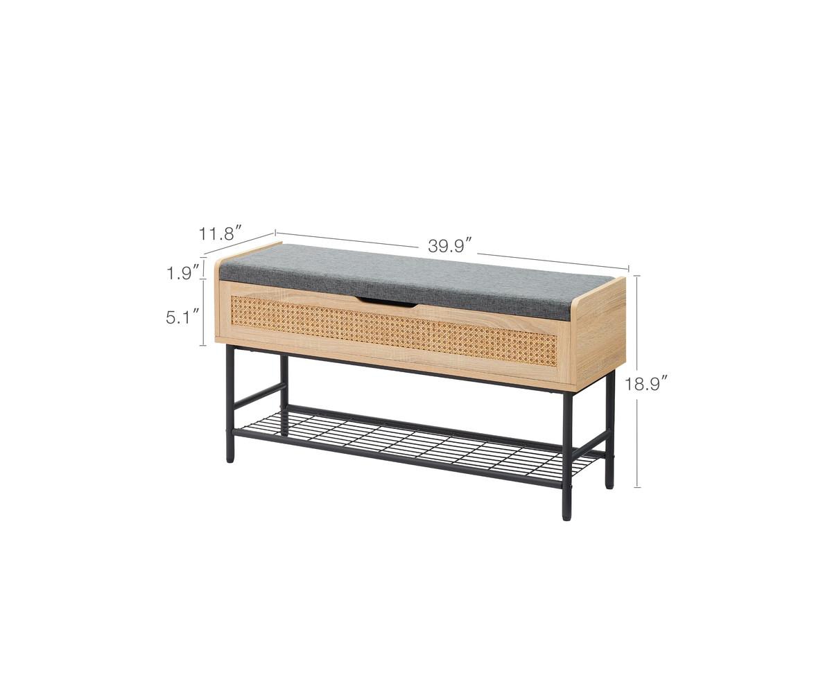 gaomon Shoe Bench, Storage Bench, Entryway Bench with Cushion, Shoe Shelf with Seat, Stable Shoe Organizer for Entryway, Living Room, Bedroom