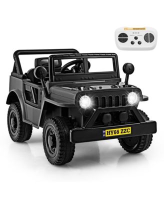 12V Kids Ride on Truck Car w/Remote Control Threaded Wheels 3 Speeds LED Lights