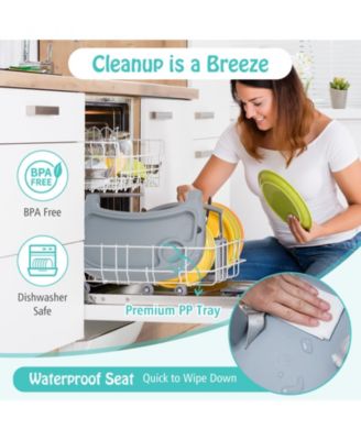 4-in-1 Convertible Baby High Chair with Removable Double Tray