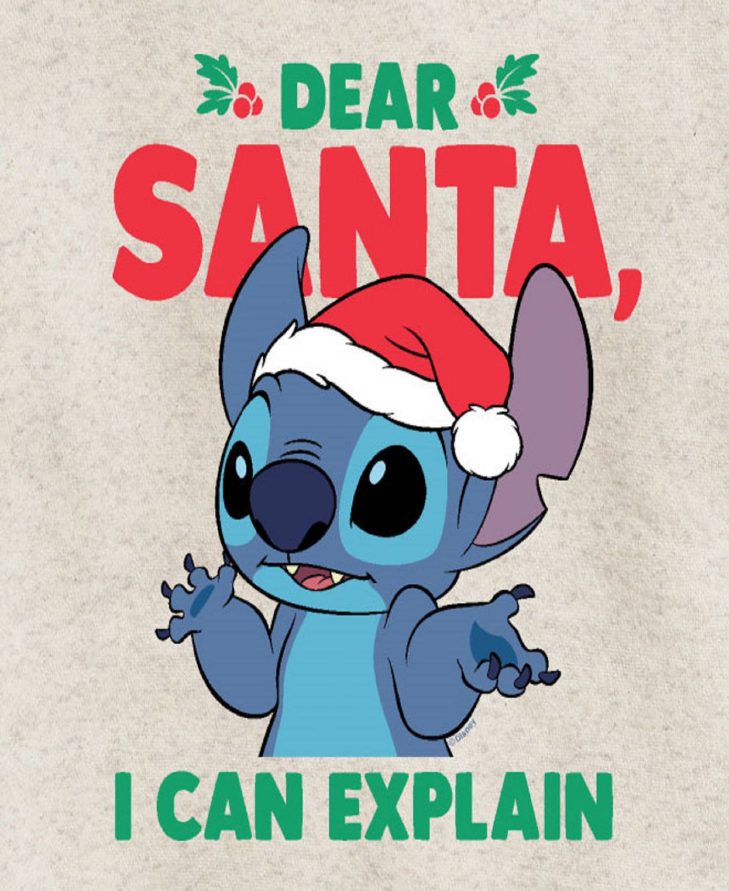 Big Girls Lilo and Stitch Dear Santa Graphic Fleece Top