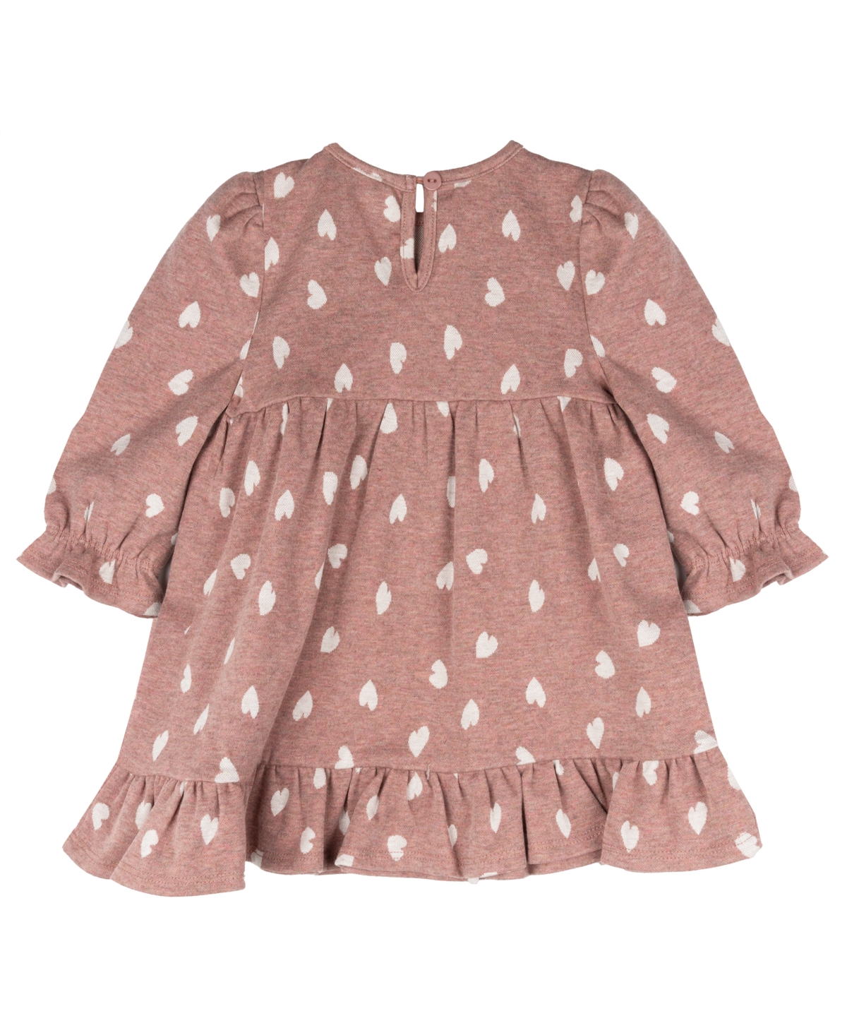 Rare Editions Baby Girls Imitation Pearl Patches With Double Knit Heart Dress In Blush