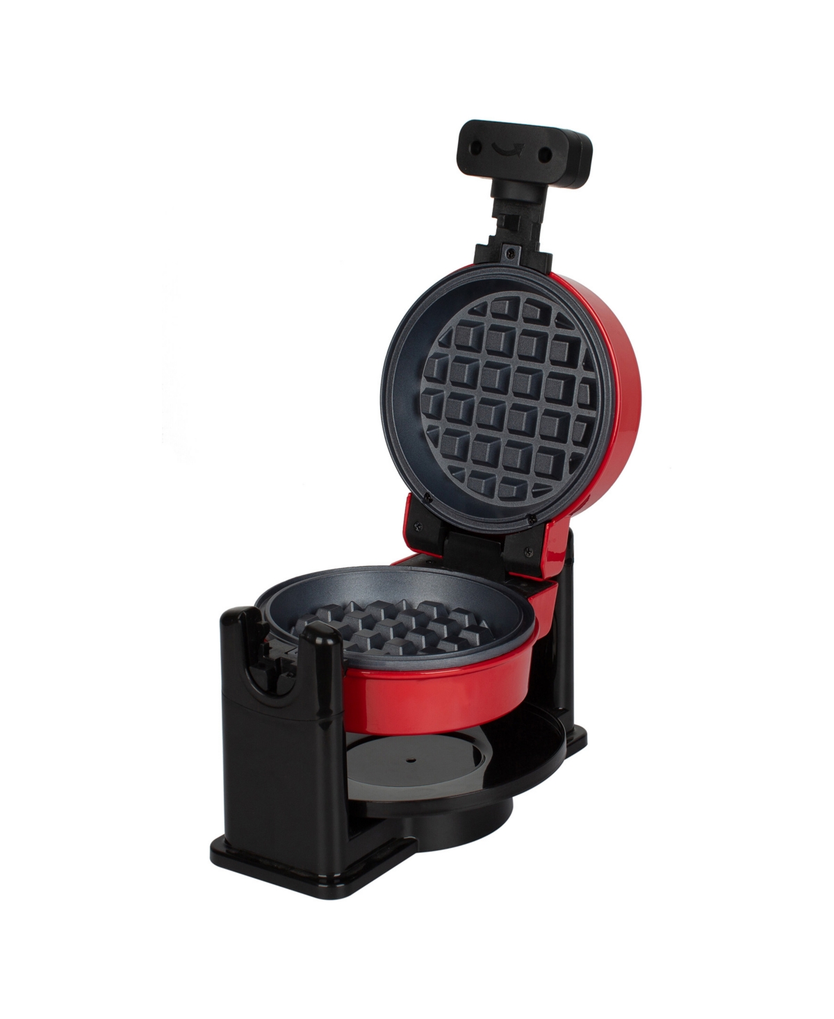 Megachef Round Electric Flip 5in Belgian Waffle Maker In Red