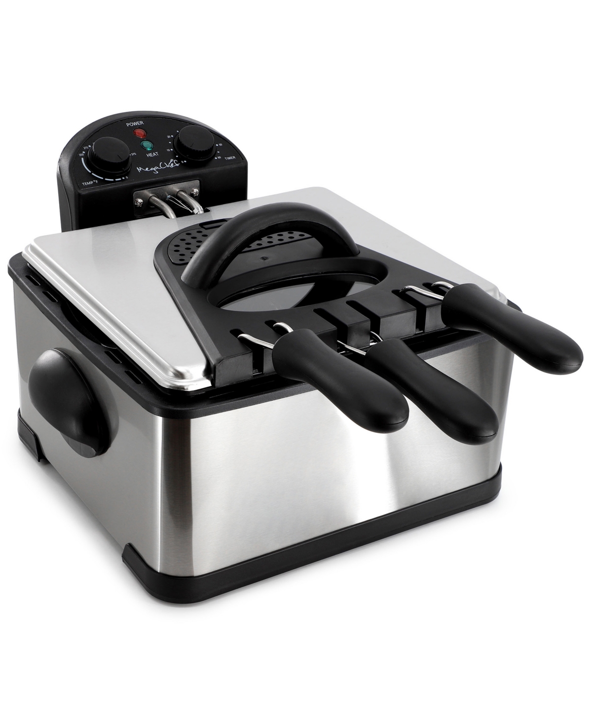 MegaChef 4.23 Quart Stainless Steel Electric Deep Fryer with Timer