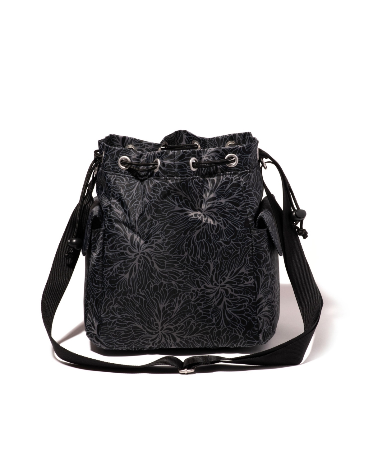 Baggallini Drawstring Crossbody Bag In Midnight Blossom Print