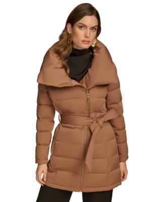 Donna Karan New York - Women's Belted Asymmetric Puffer Coat