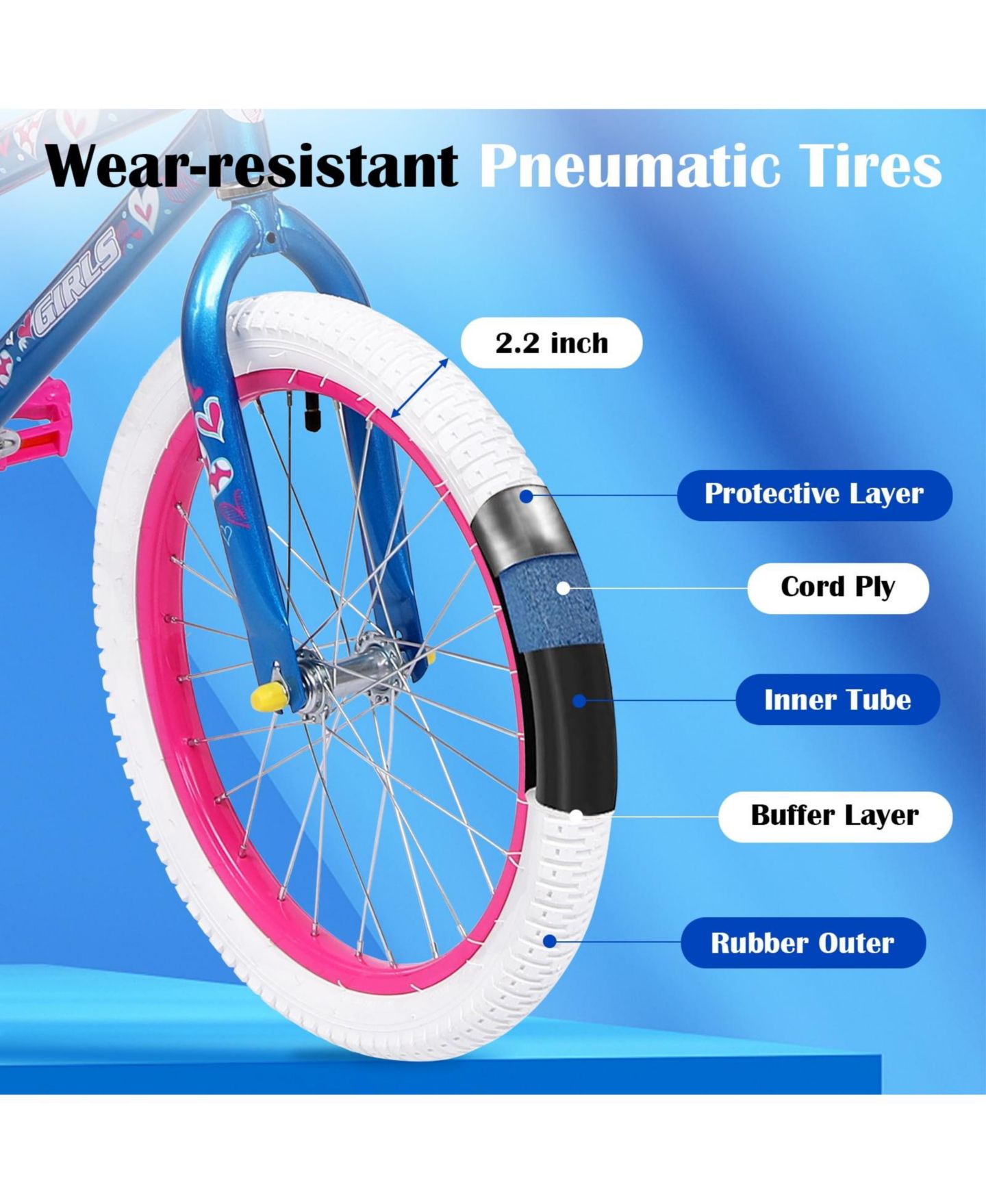 Детская игрушка SUGIFT 20 in. Kids Bike Child Bicycle for Girls Age 7-14 Years, Bule 4.2 stars out of 63 reviews, цвет: Синий — фото 8