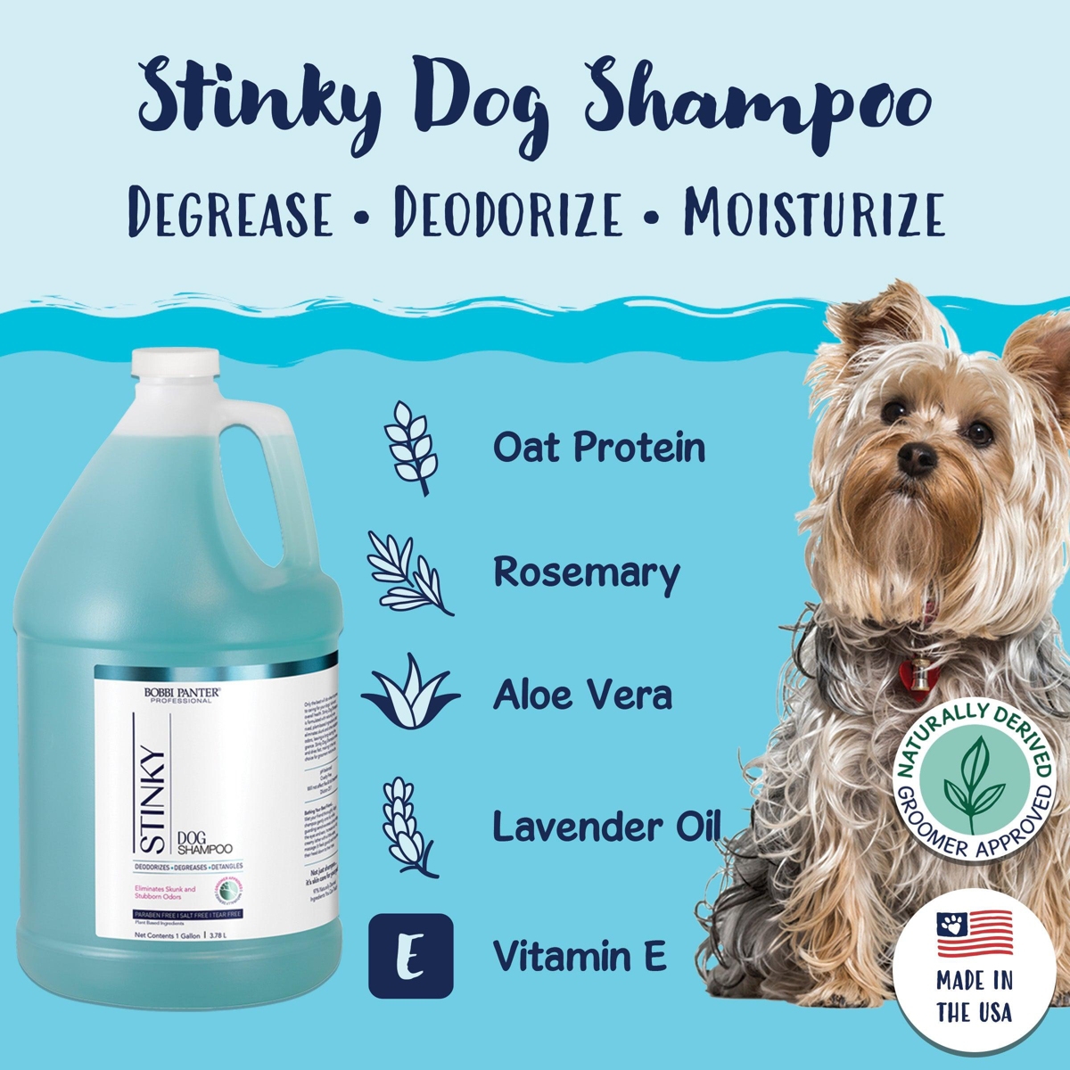 Bobbi Panter (Professional) Signature Stinky Dog Shampoo Vegetable Extract, Oat Protein, Vitamin E, Aloe Vera
