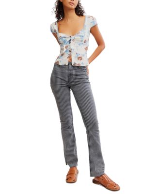 (取寄) フリーピープル レディース コール ミー ベイビー ブラウザ Free People women Call Me Baby Blouse Blue Quartz - Daisy Free People Women's Call Me Baby Blouse, Blue Quartz-Daisy